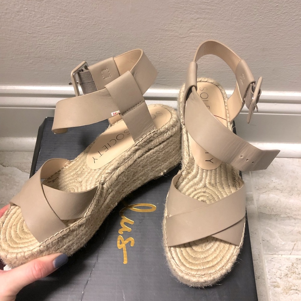 Sole Society | Audrina Espadrille Taupe Wedges